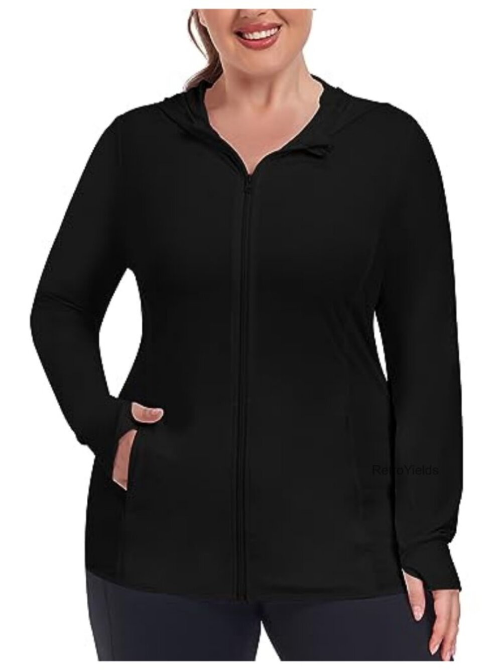 COOTRY Women's Plus Size UPF 50+ UV Protection Jacket Lightweight Hooded Zip-Up